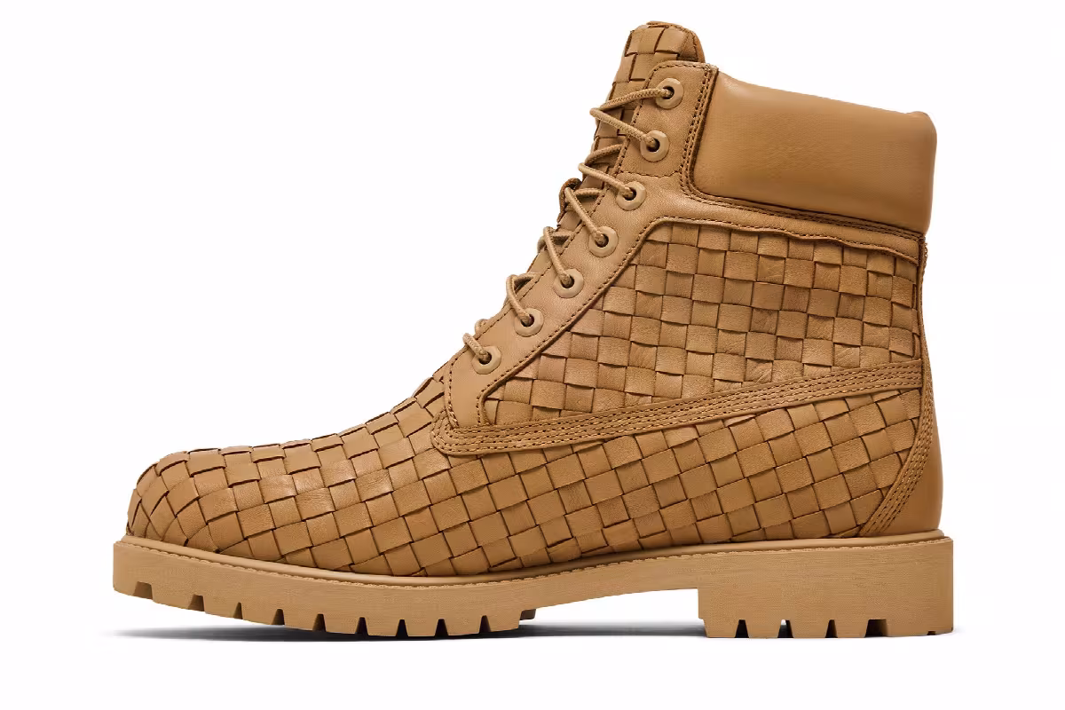 Timberland 6 Inch Premium Boot Woven Medium Beige Full Grain, view 4