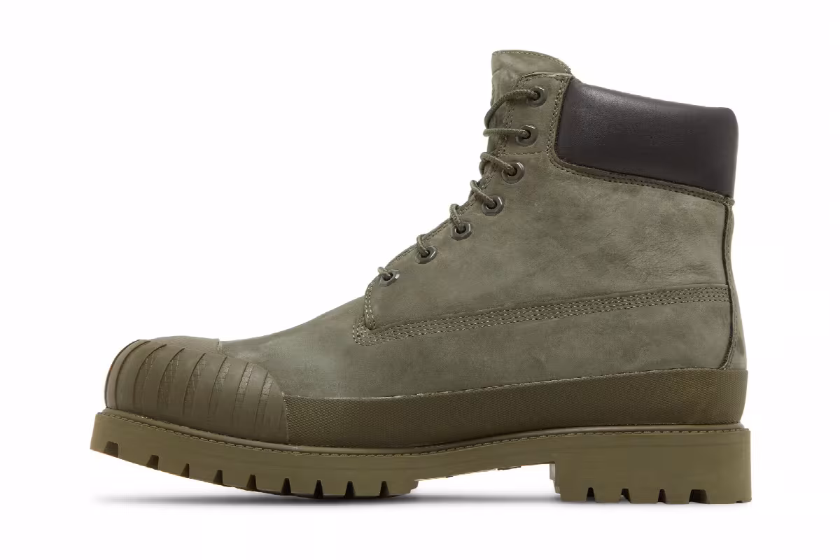 Bee Line x Timberland 6 Inch Premium Rubber Toe Boot Dark Green, view 4