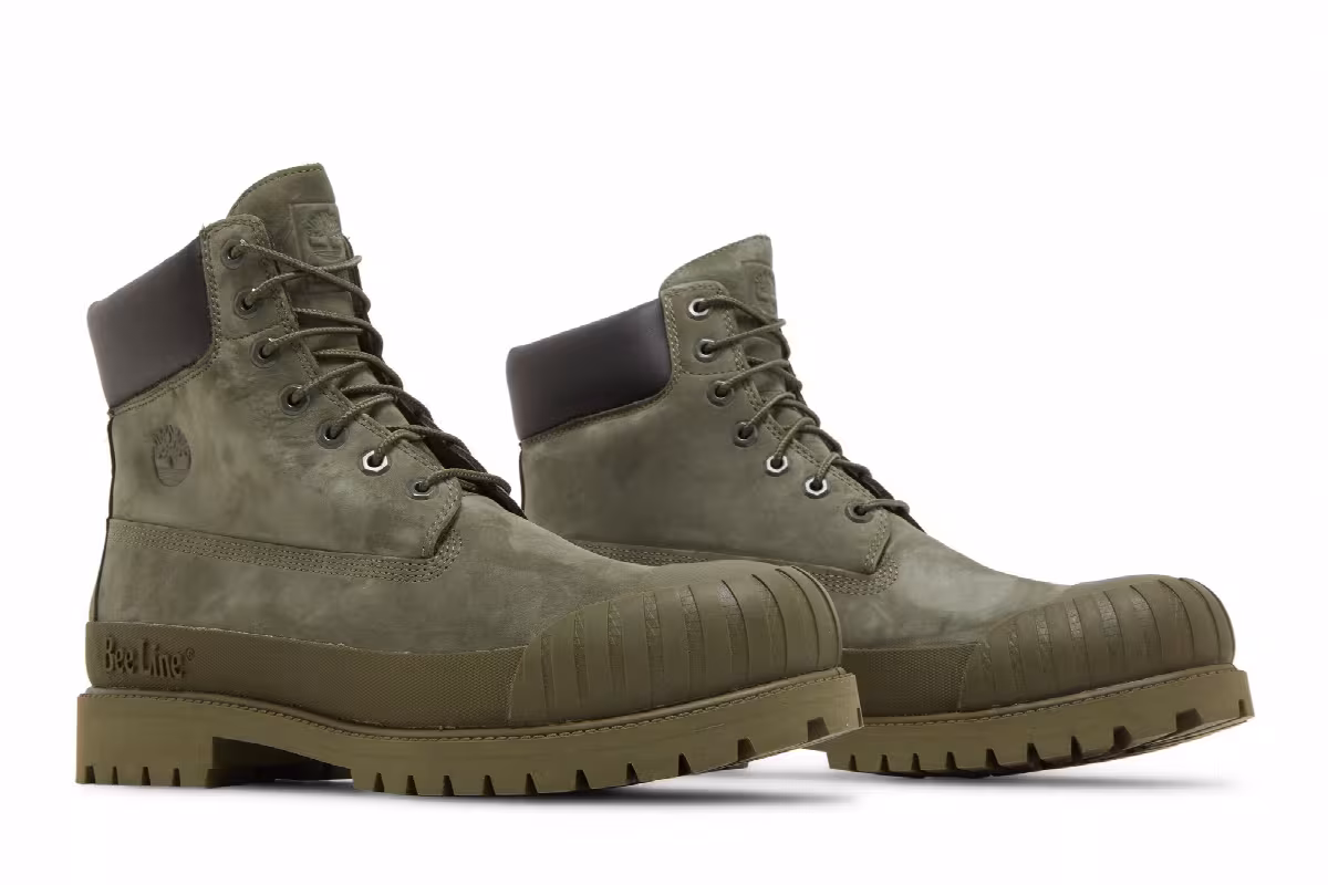 Bee Line x Timberland 6 Inch Premium Rubber Toe Boot Dark Green, view 9