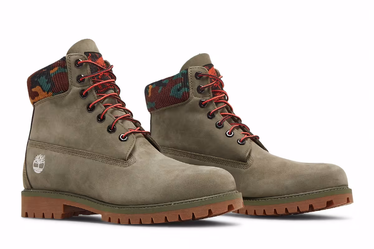 Timberland 6 Inch Heritage Warm Lined Boot Dark Green Camo, view 9