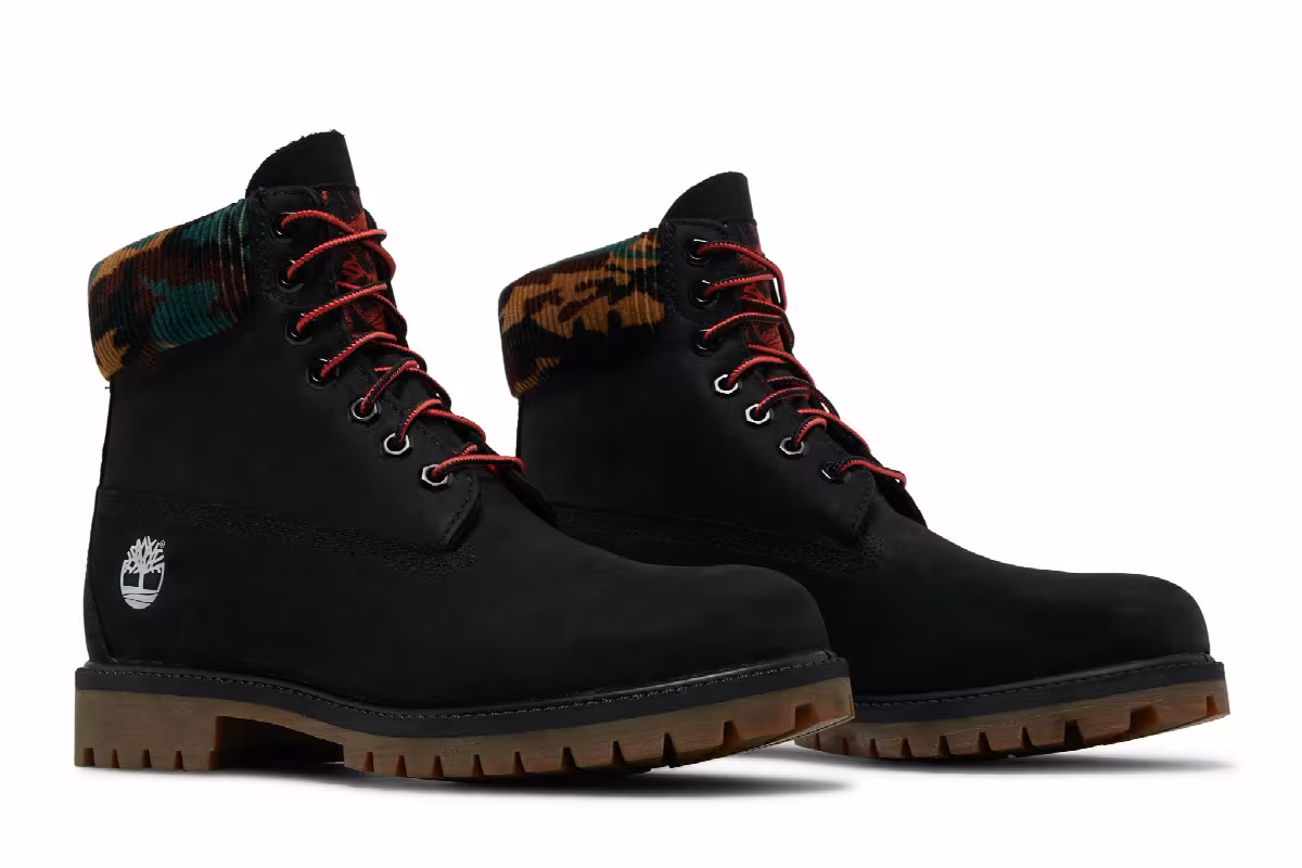 Timberland 6 Inch Heritage Warm Lined Boot Black Camo, view 9