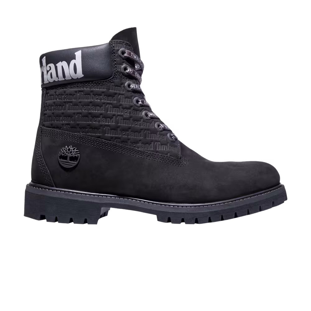 Timberland 6 Inch Premium Boot All Over Logo - Black