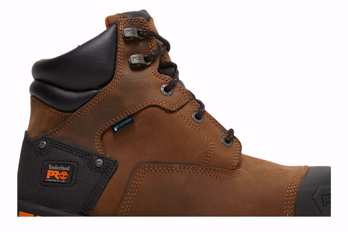 Timberland Boondock 6 Inch Composite Toe Waterproof Work Boot Brown Oiled Distressed, view 3