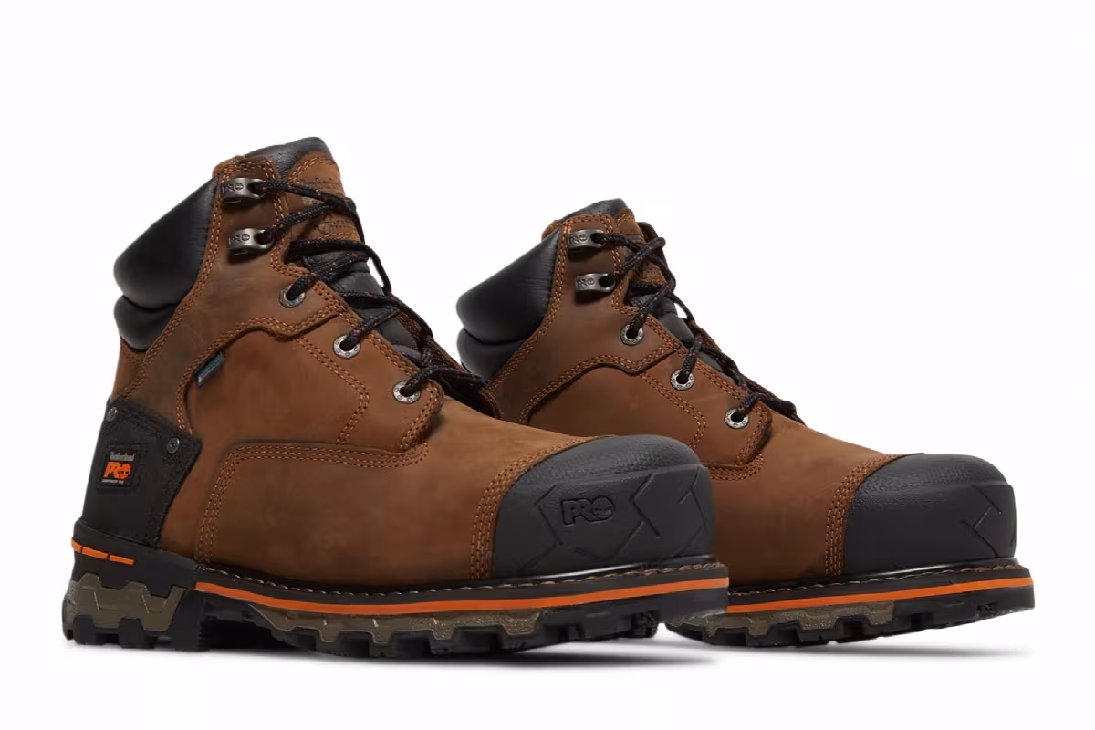 Timberland Boondock 6 Inch Composite Toe Waterproof Work Boot Brown Oiled Distressed, view 9