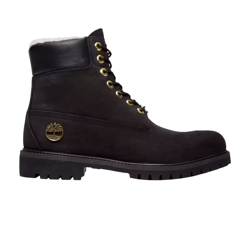Timberland 6 Inch Fleece Lined Waterproof Boot Black Gold