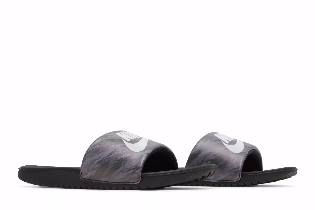Nike Kawa SE Slide GS Black Pure Platinum Camo, view 9