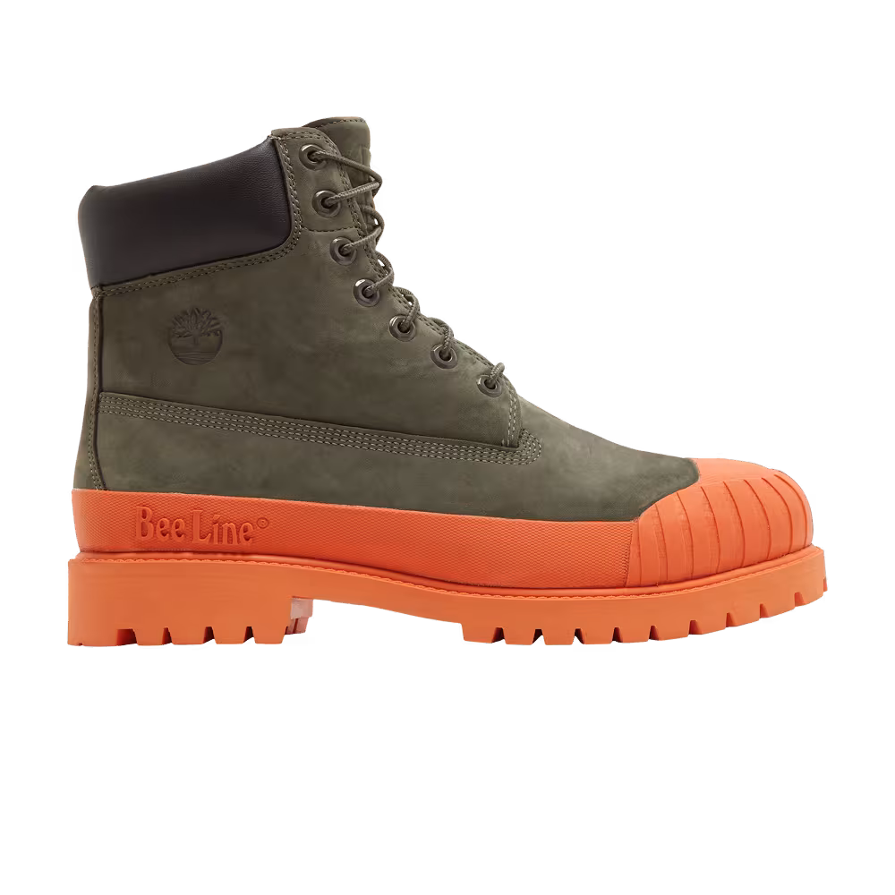 Bee Line x Timberland 6 Inch Premium Ruuber Toe Boot Dark Green Orange