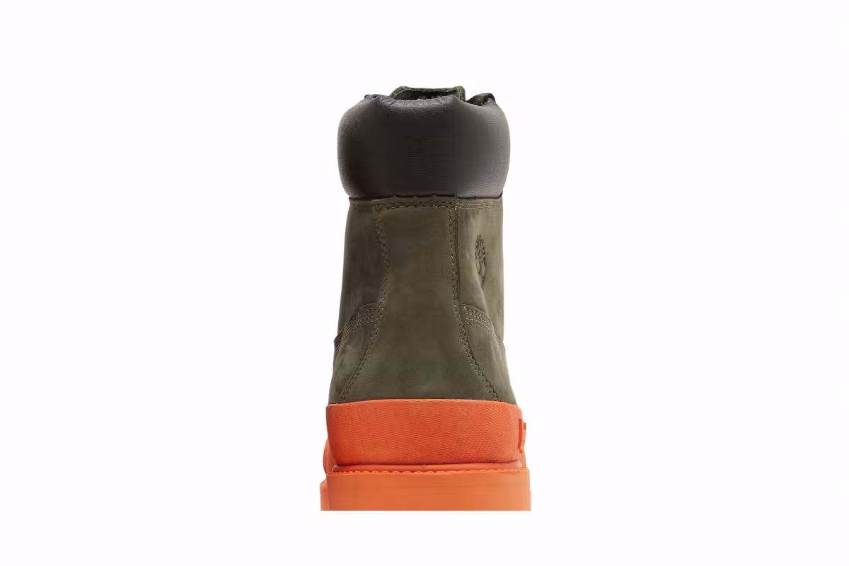 Bee Line x Timberland 6 Inch Premium Ruuber Toe Boot Dark Green Orange, view 8