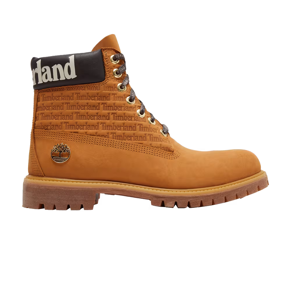 Timberland 6 Inch Premium Boot Repeat Logo - Wheat