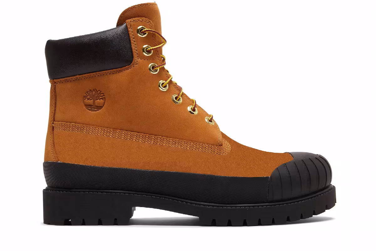 Timberland 6 Inch Premium Rubber Toe Boot Wheat Black, view 2