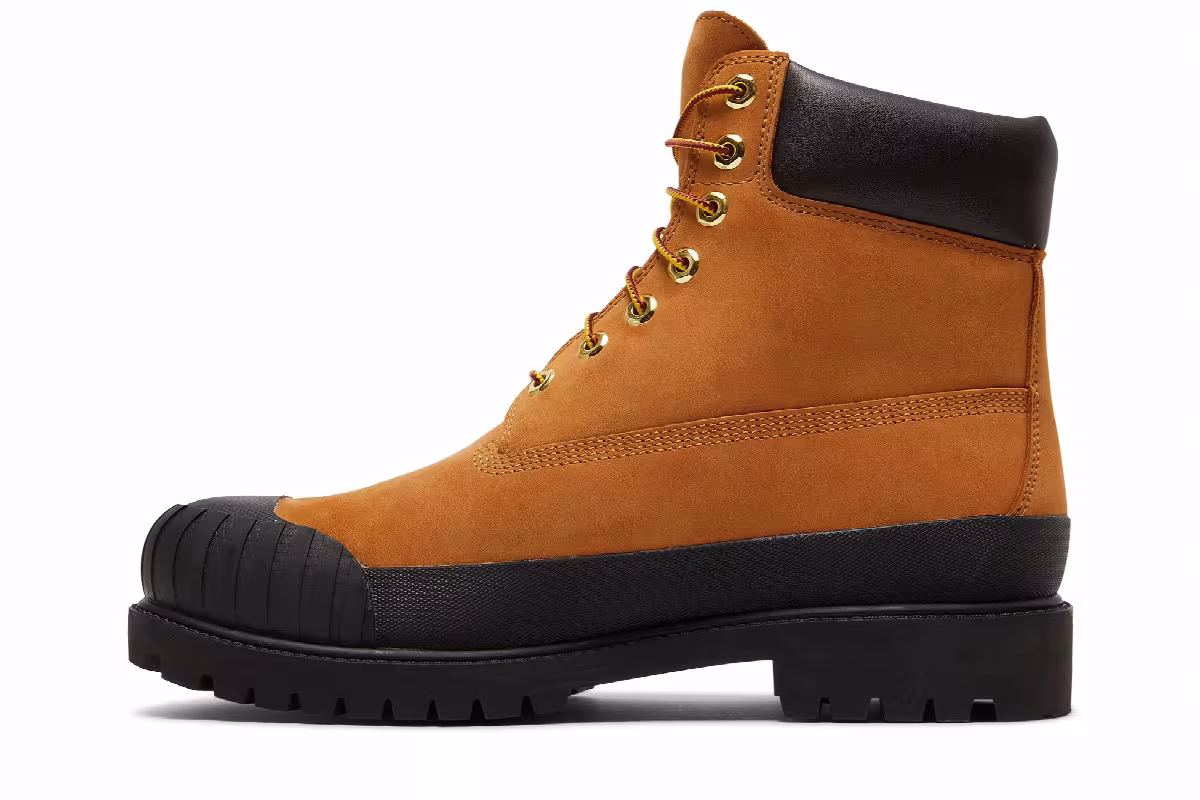 Timberland 6 Inch Premium Rubber Toe Boot Wheat Black, view 4