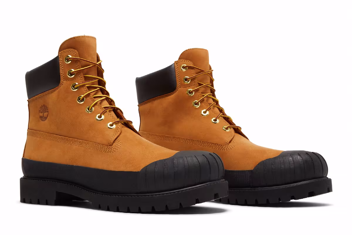 Timberland 6 Inch Premium Rubber Toe Boot Wheat Black, view 9
