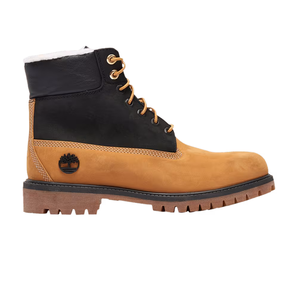 Timberland 6 Inch Fleece Lined Waterproof Boot Wheat Black