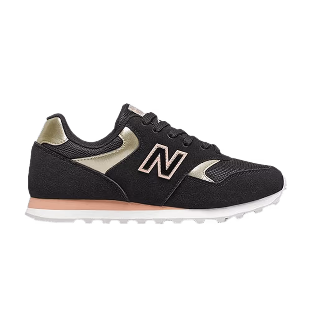 New Balance Women's 393 Black Light Gold Metallic