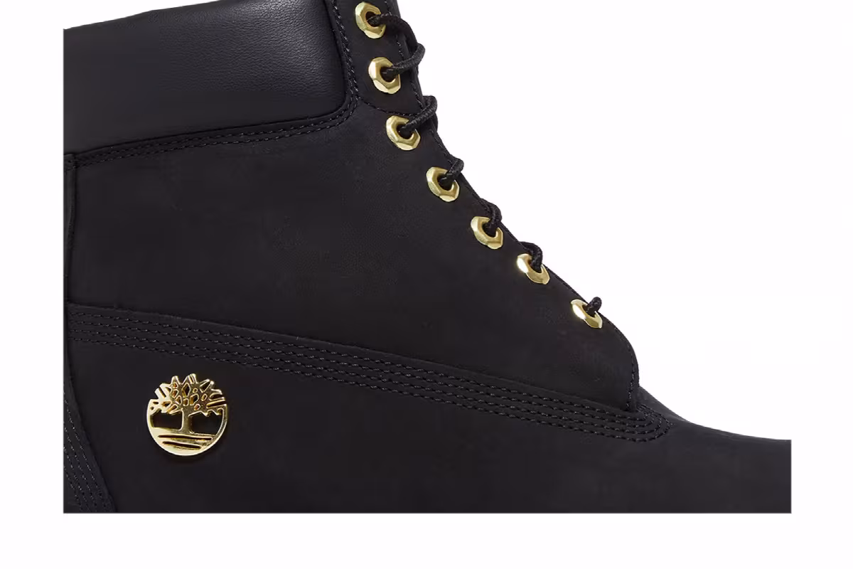Timberland 6 Inch Premium Waterproof Boot Black Gold, view 3