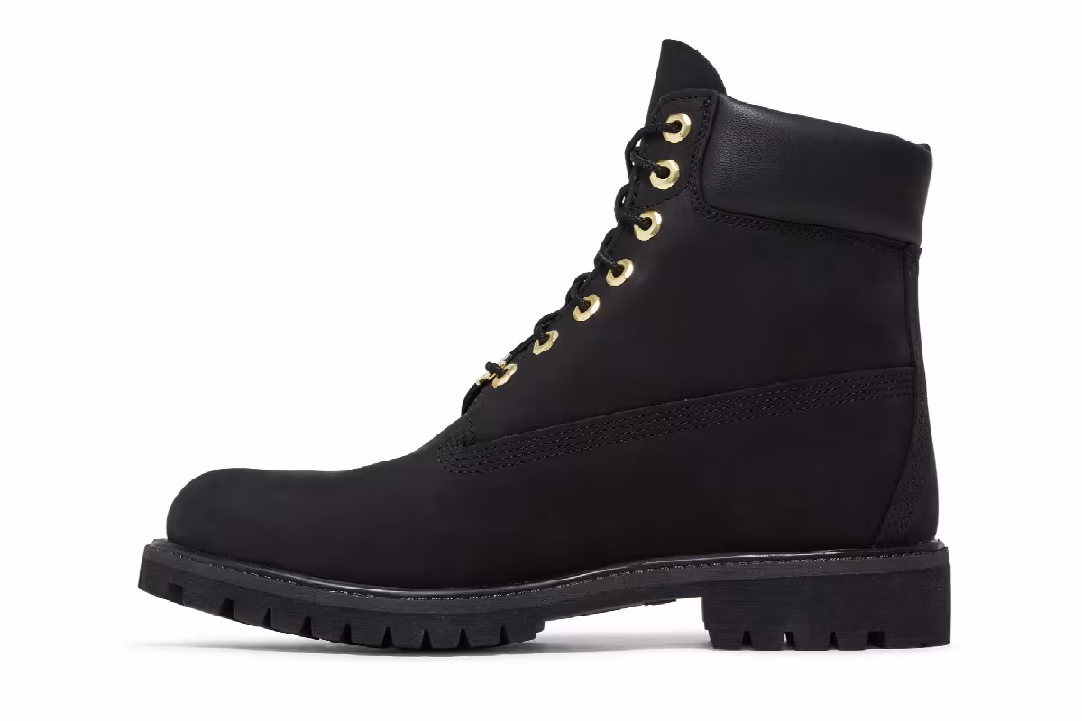 Timberland 6 Inch Premium Waterproof Boot Black Gold, view 4