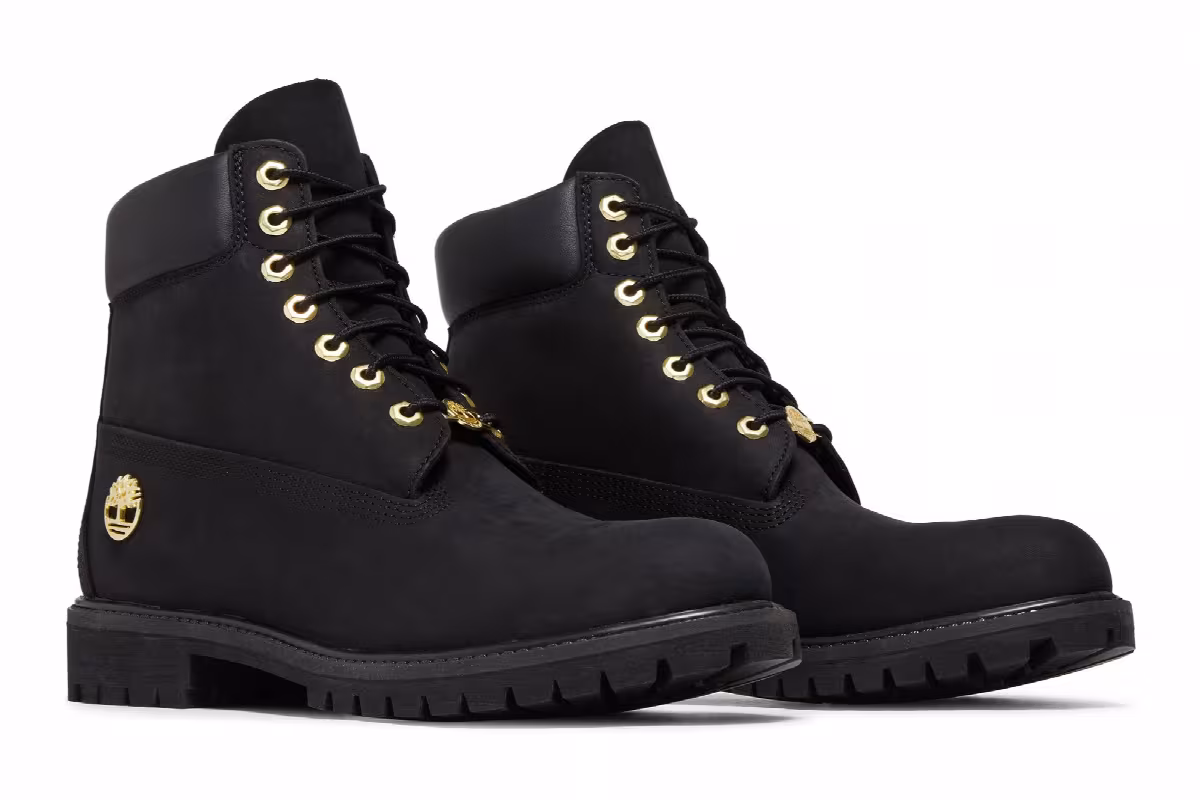 Timberland 6 Inch Premium Waterproof Boot Black Gold, view 9