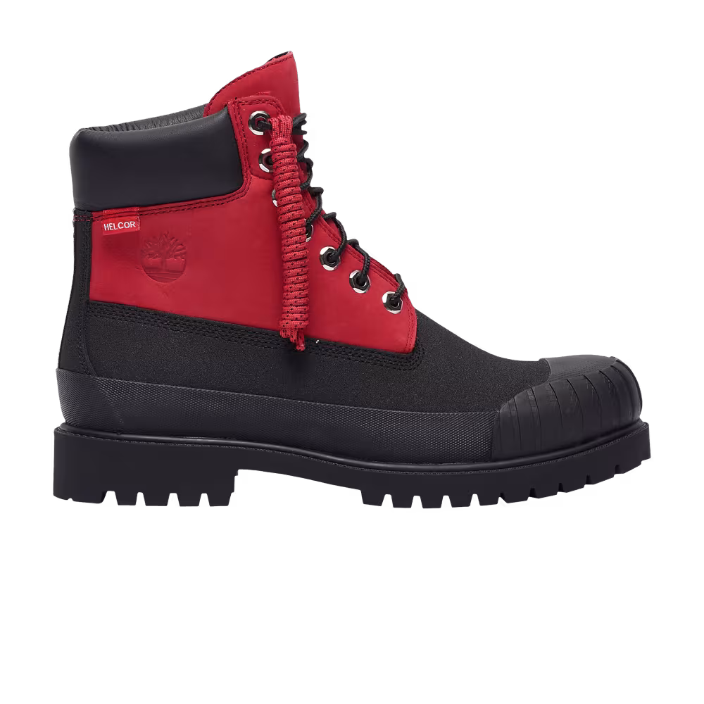 Timberland 6 Inch Premium Helcor Boot Black Red