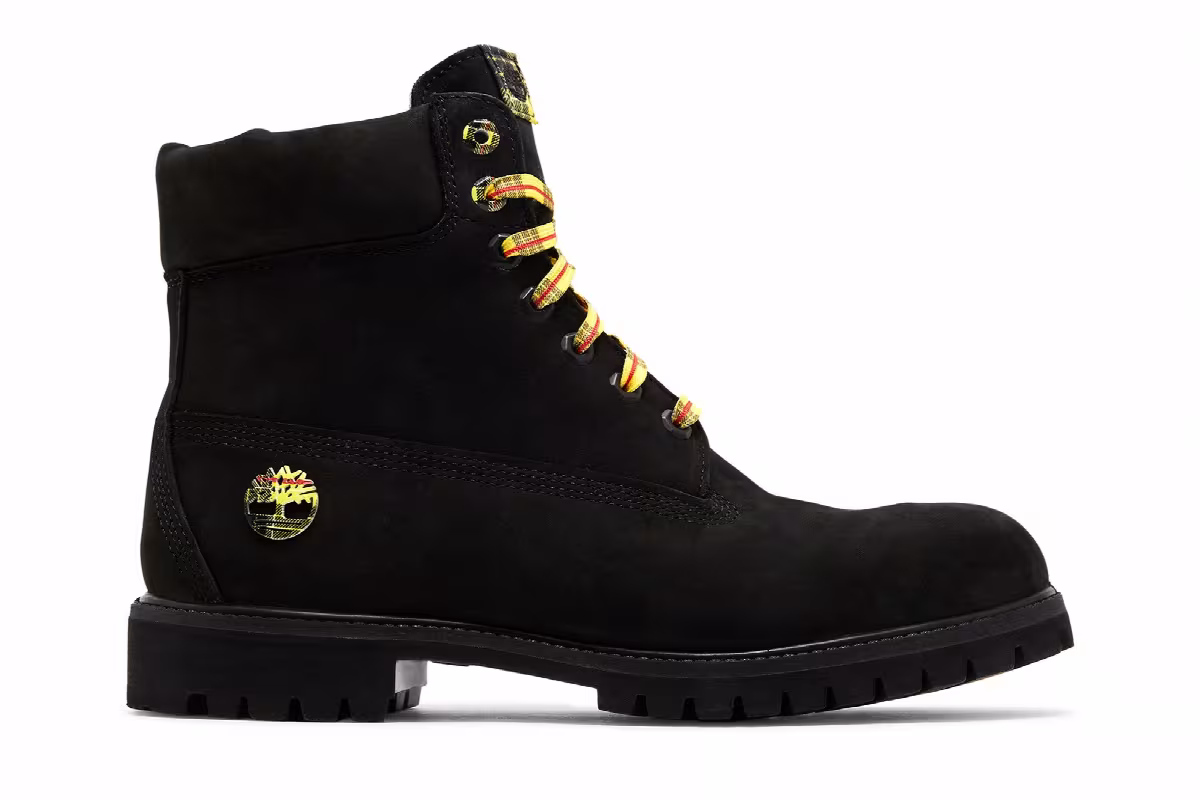 Timberland 6 Inch Premium Boot Black Plaid, view 2