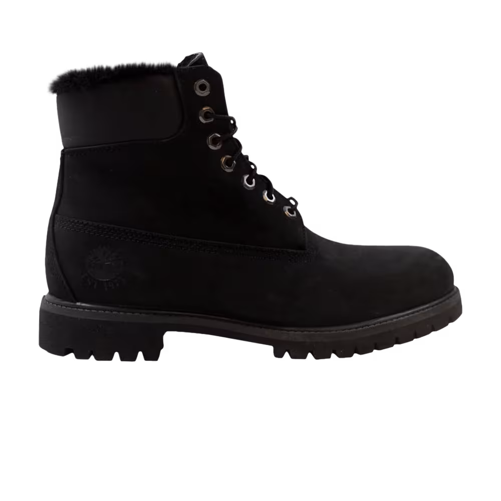 Timberland 6 Inch Premium Fur Lined Black