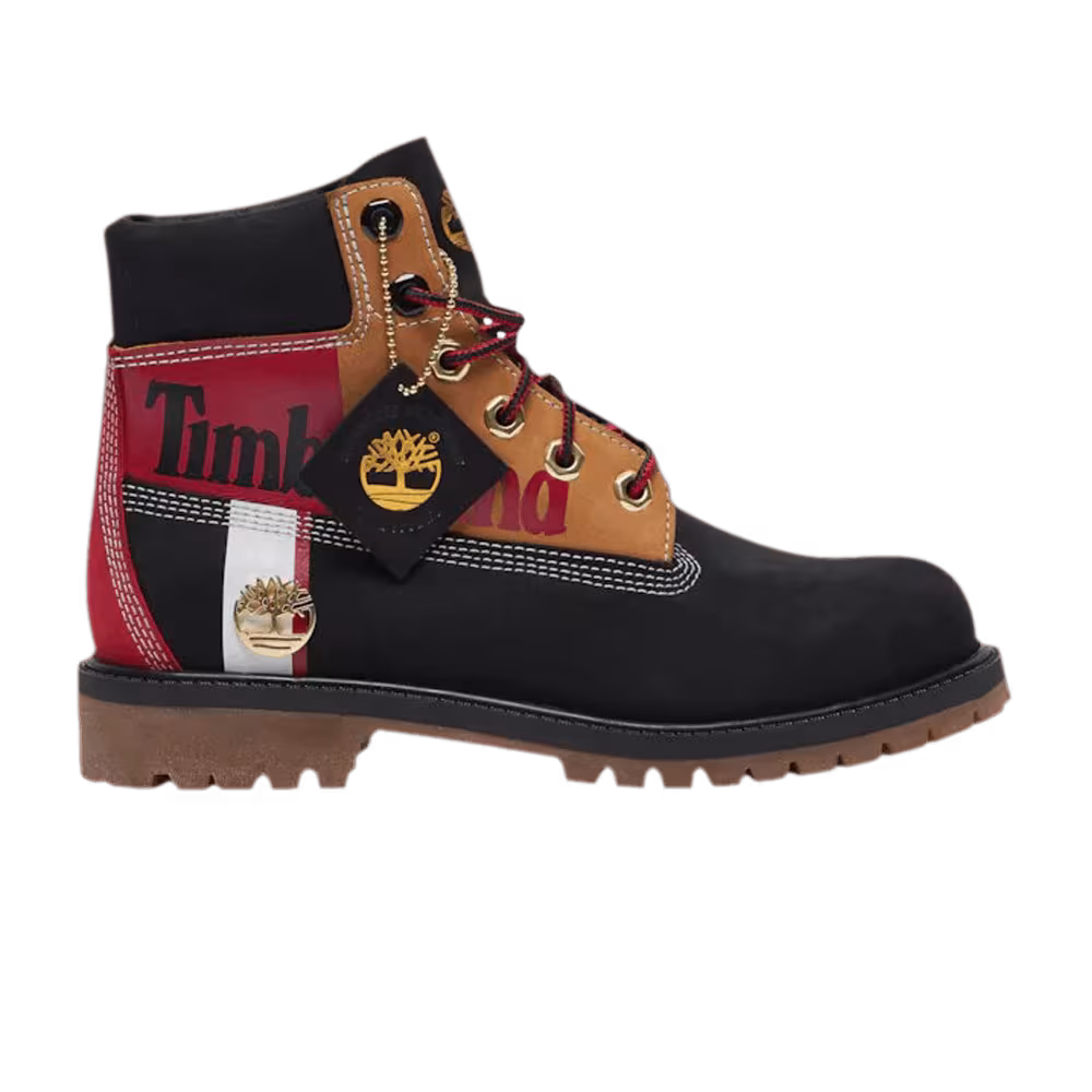 Timberland 6 Inch Premium Waterproof Boot Junior Patch Logo - Black