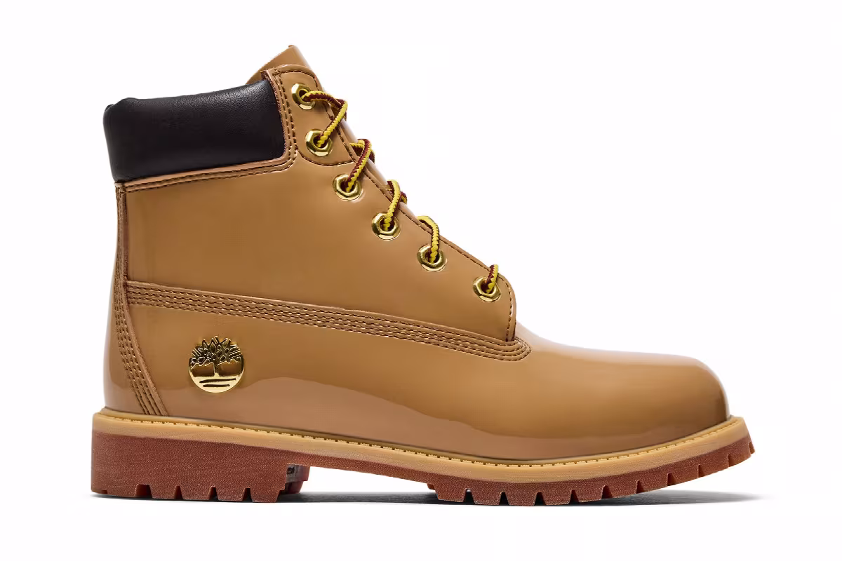 Timberland 6 Inch Premium Waterproof Boot Patent Big Kid Wheat, view 2