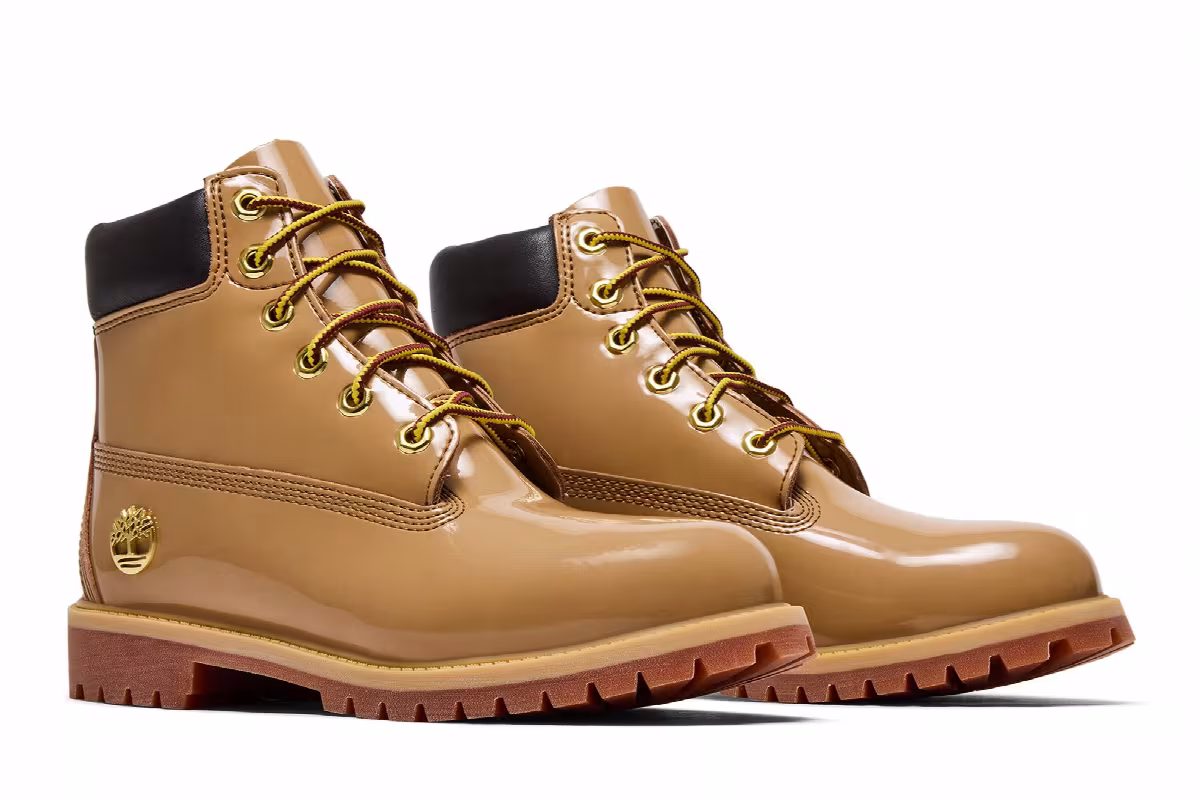 Timberland 6 Inch Premium Waterproof Boot Patent Big Kid Wheat, view 9