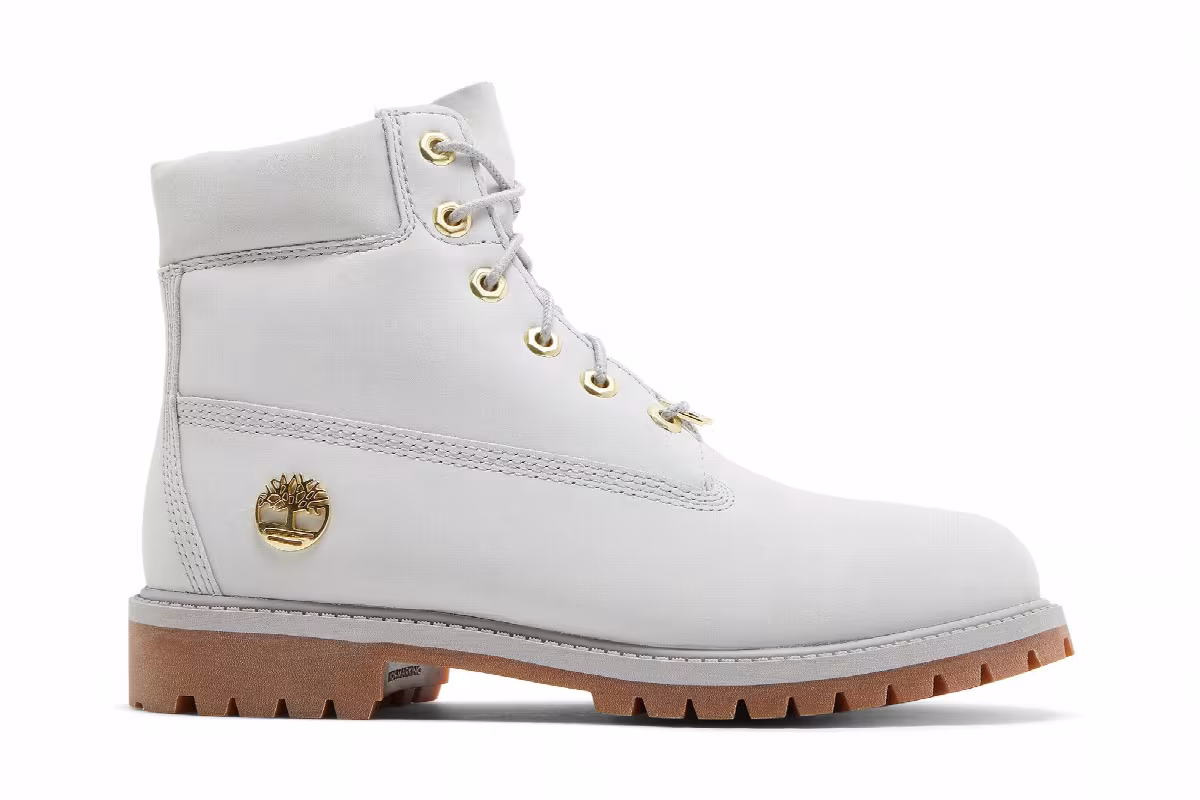 Timberland 6 Inch Premium Boot Junior Light Grey Gum, view 2
