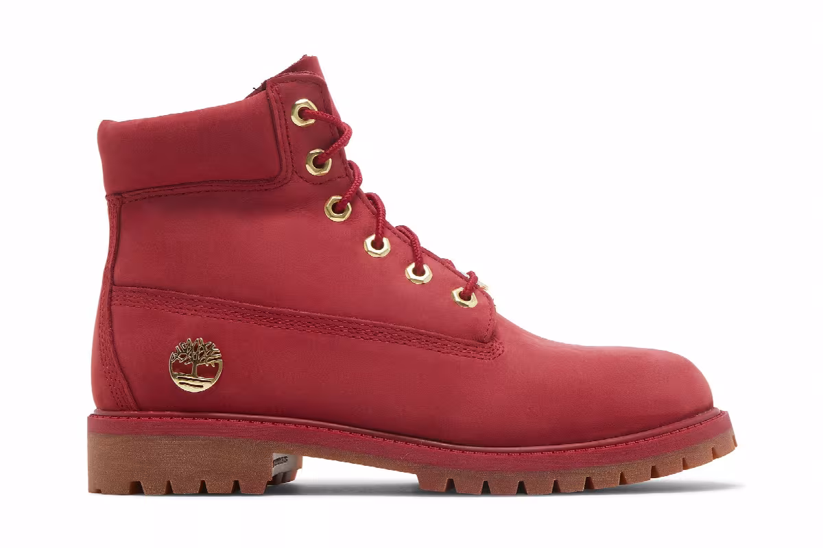 Timberland 6 Inch Premium Boot Junior Dark Red, view 2