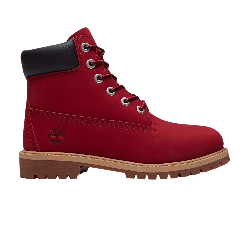Timberland 6 Inch Premium Waterproof Boot Red Nubuck Black