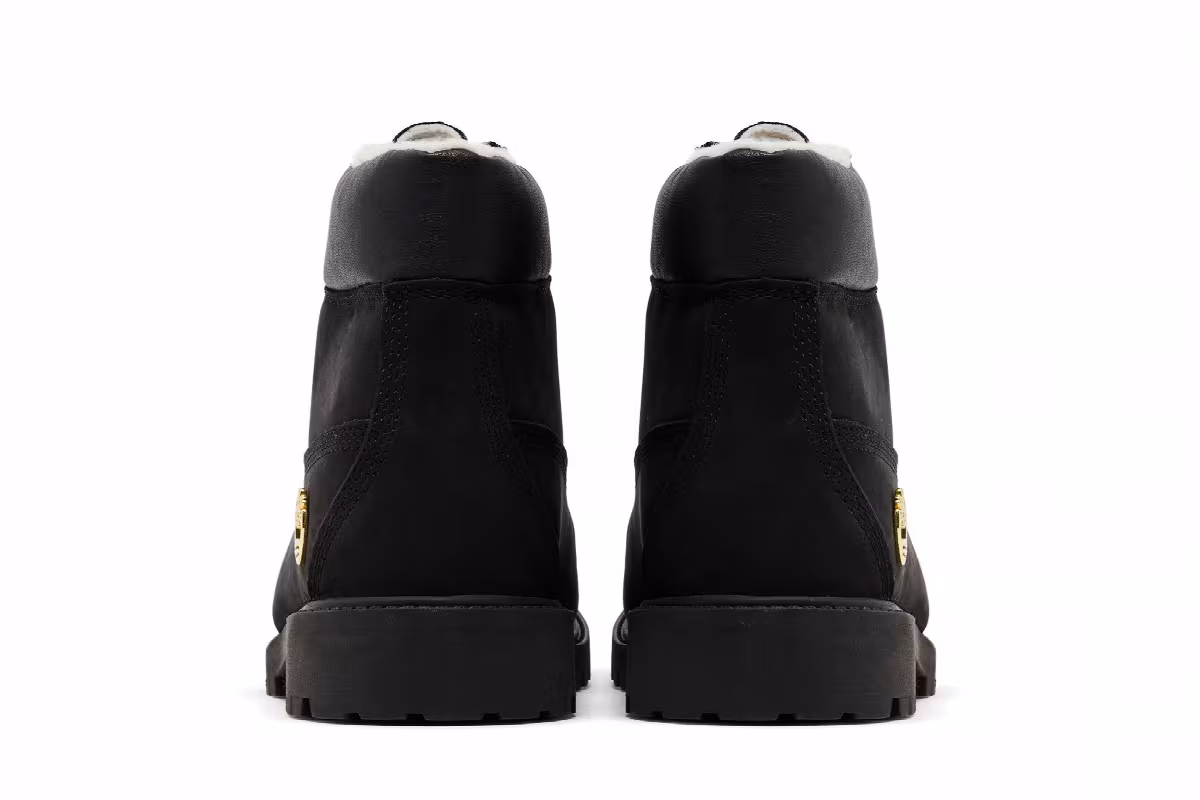 Timberland 6 Inch Premium Shearling Waterproof Boot Junior Black Gold, view 7