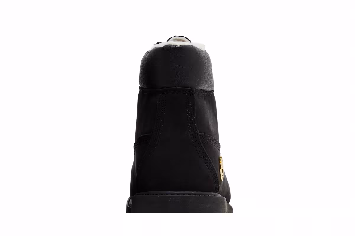 Timberland 6 Inch Premium Shearling Waterproof Boot Junior Black Gold, view 8