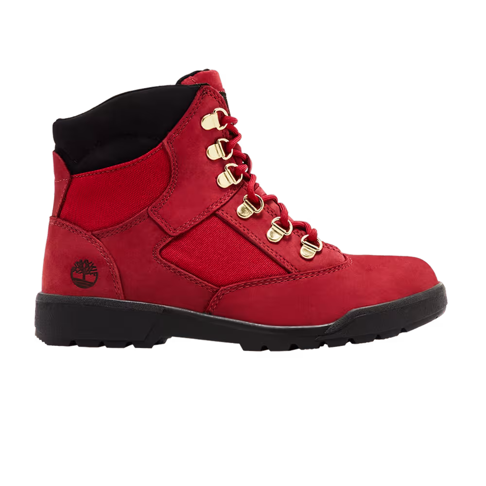 Timberland 6 Inch Field Boot Junior Dark Red Black