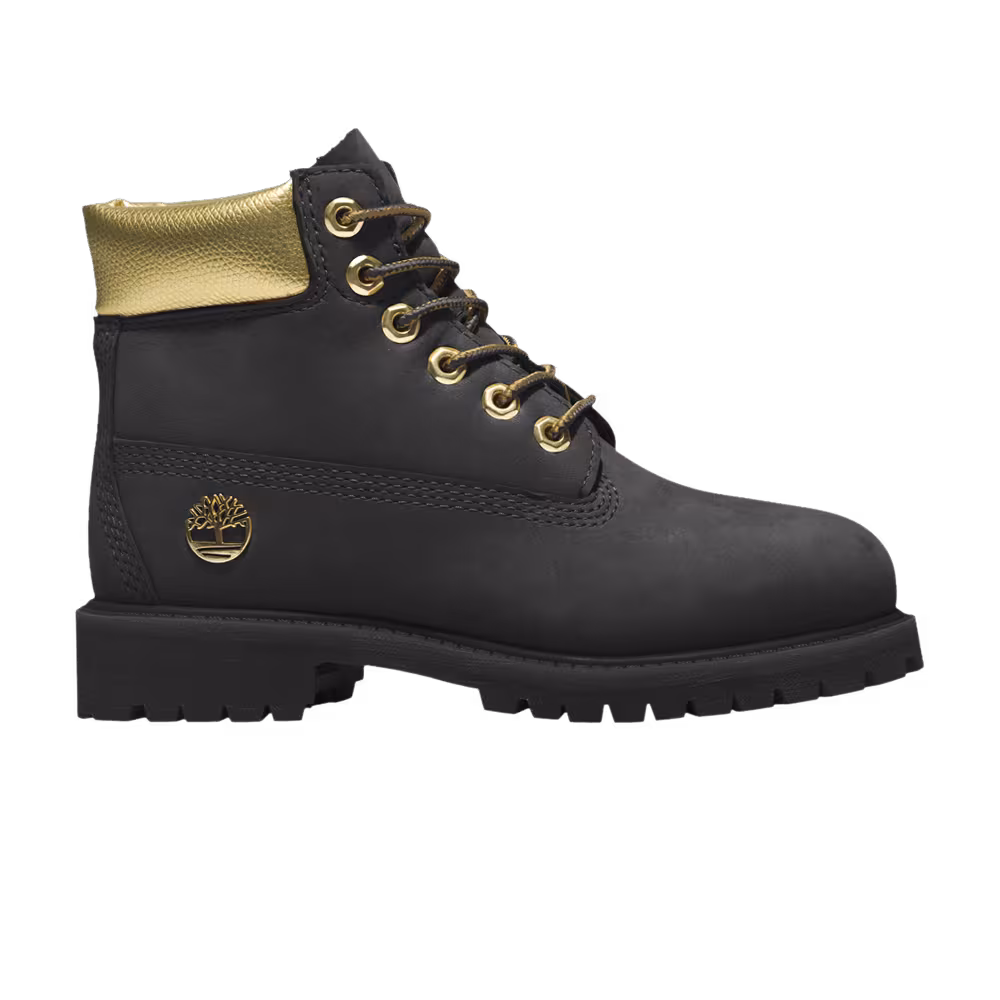 Timberland 6 Inch Premium Boot Junior Black Gold