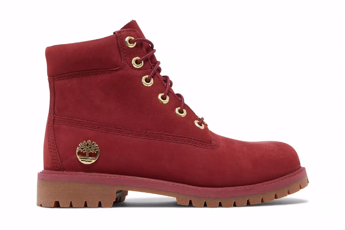 Timberland 6 Inch Premium Junior Burgundy, view 2