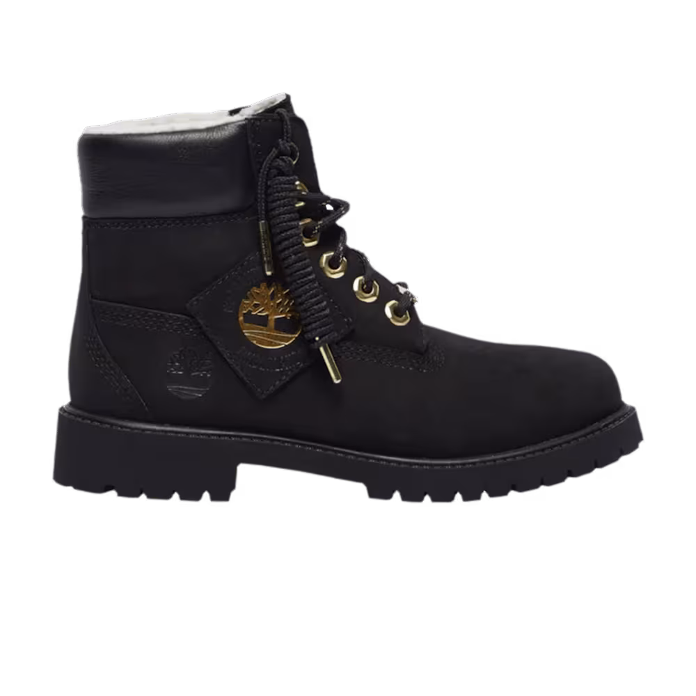 Timberland 6 Inch Premium Shearling Boot Junior Patch Pack - Black