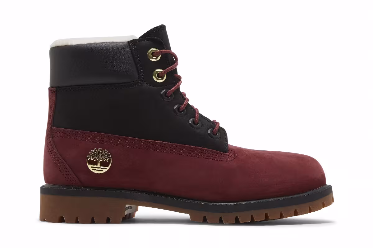 Timberland 6 Inch Premium Shearling Boot Junior Syrah Black, view 2