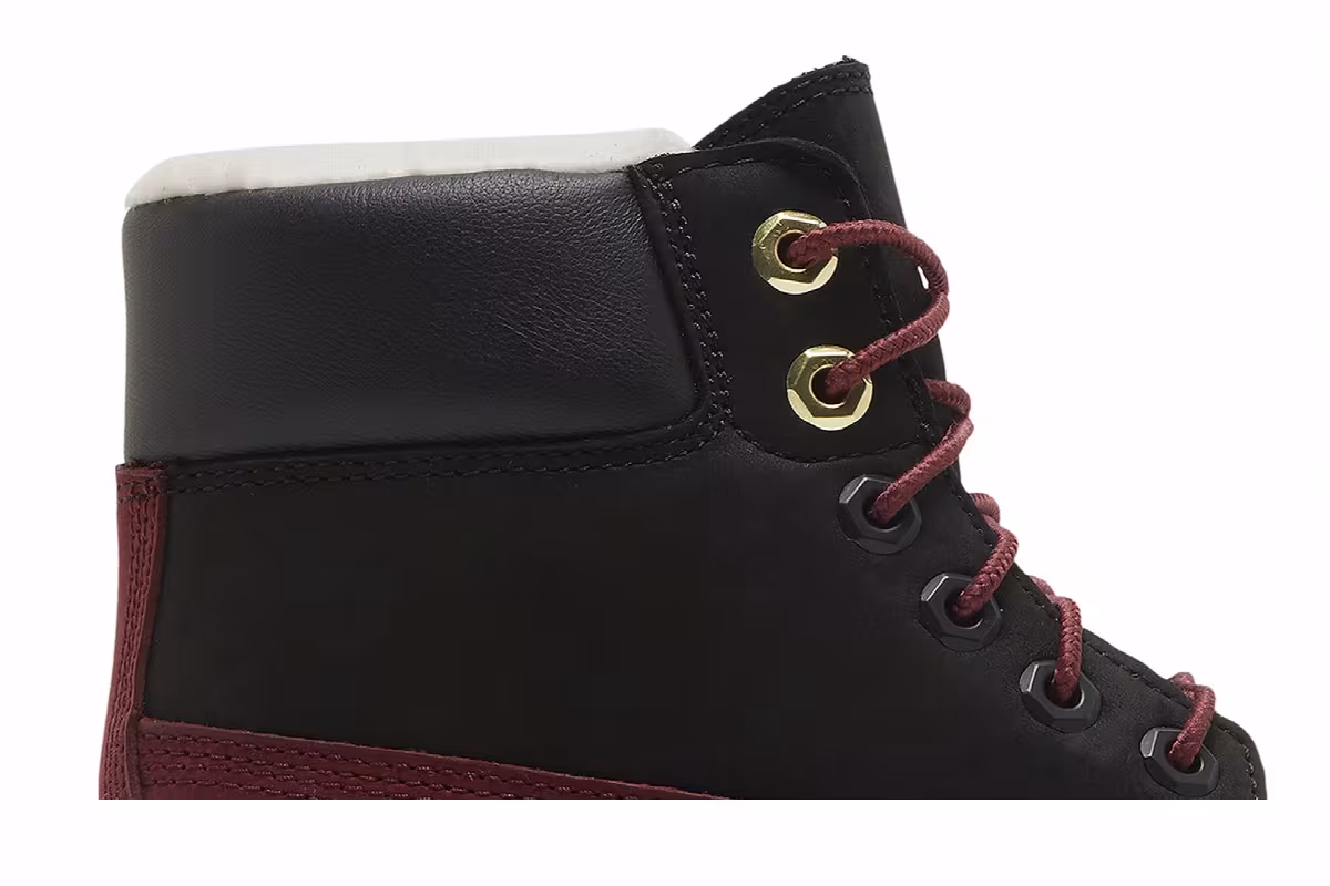 Timberland 6 Inch Premium Shearling Boot Junior Syrah Black, view 3