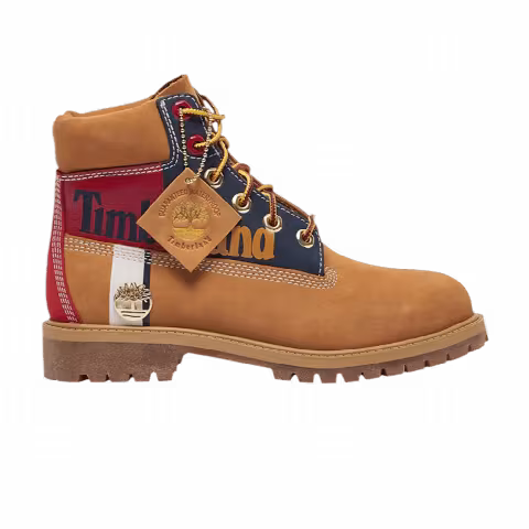 Timberland 6 Inch Premium Waterproof Boot Junior 'Patch Logo - Wheat'