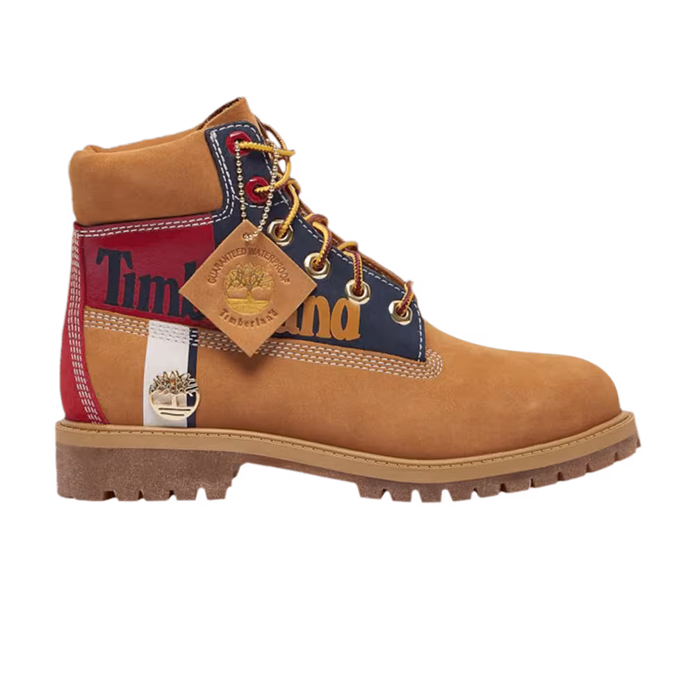 Timberland 6 Inch Premium Waterproof Boot Junior Patch Logo - Wheat