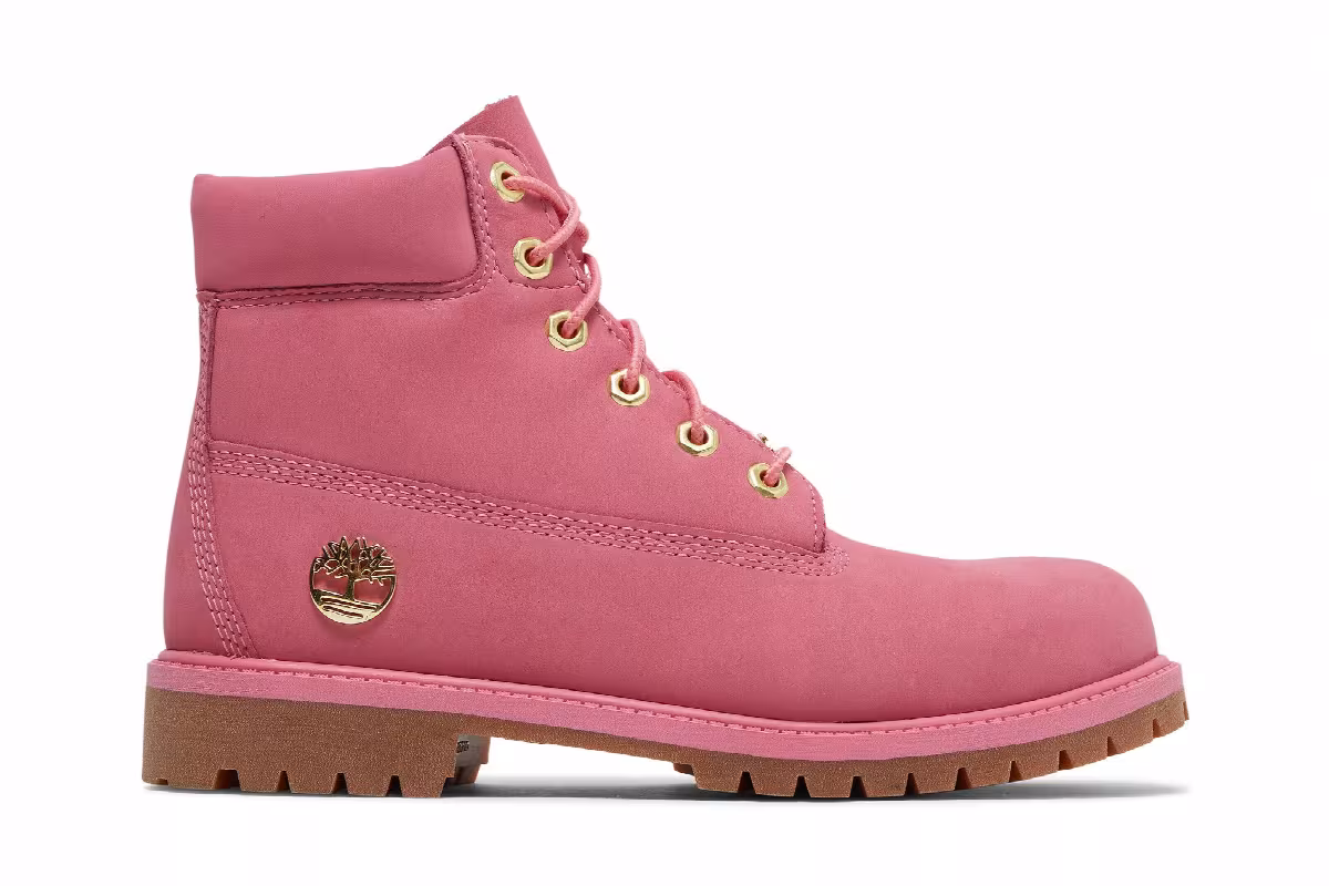 Timberland 6 Inch Premium Junior Medium Pink, view 2