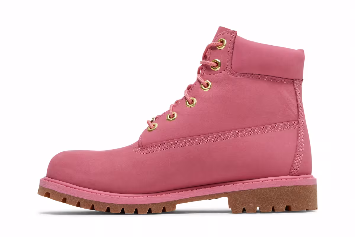 Timberland 6 Inch Premium Junior Medium Pink, view 4