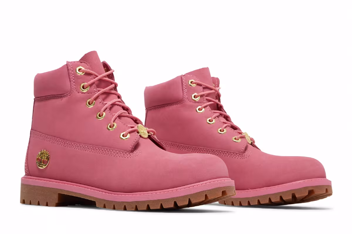 Timberland 6 Inch Premium Junior Medium Pink, view 9