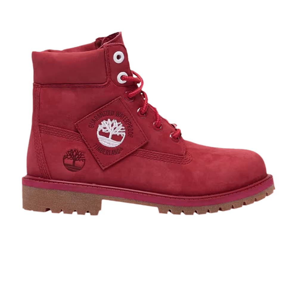 Timberland 6 Inch Premium Waterproof Boot Junior Patch Pack - Dark Red