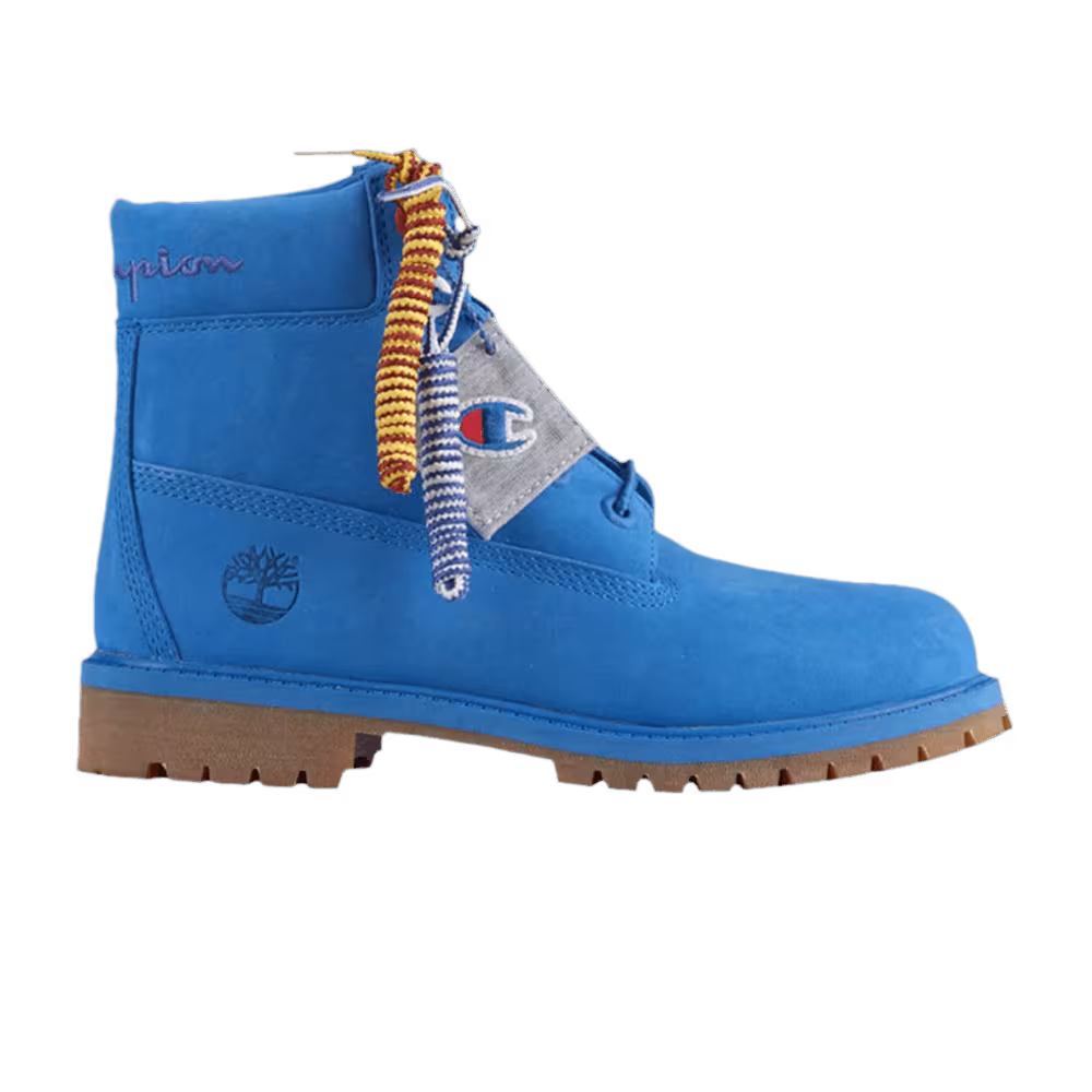 Champion x Timberland 6 Inch Luxe Premium Junior Surf Blue