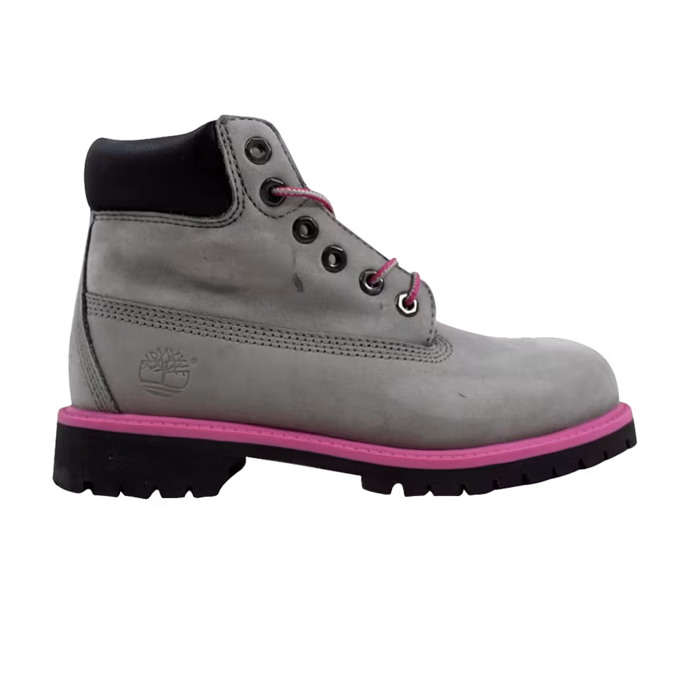 Timberland 6 Inch Premium Junior Grey Pink