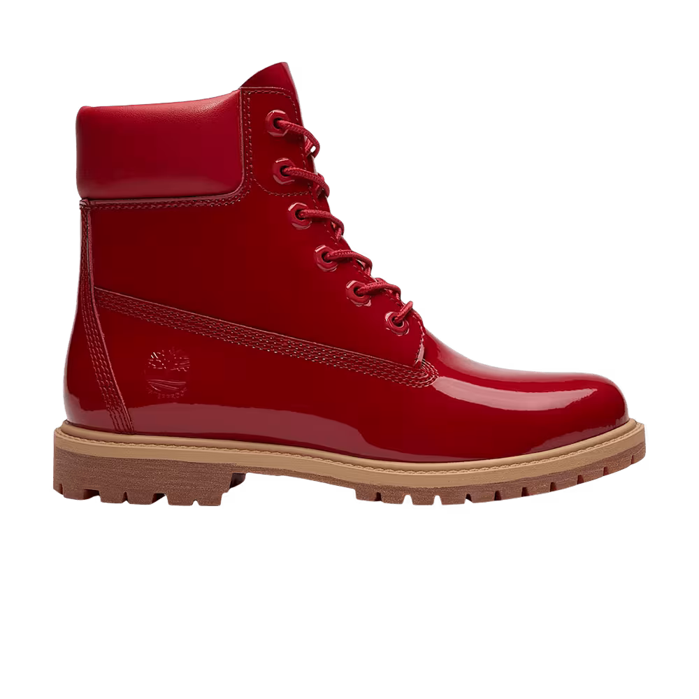Timberland Women's 6 Inch Premium Waterproof Boot Red Patent Leather