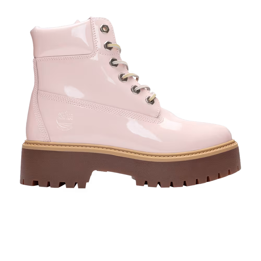 Timberland Women's 6 Inch Stone Street Waterproof Boot Patent Leather - Light Pink