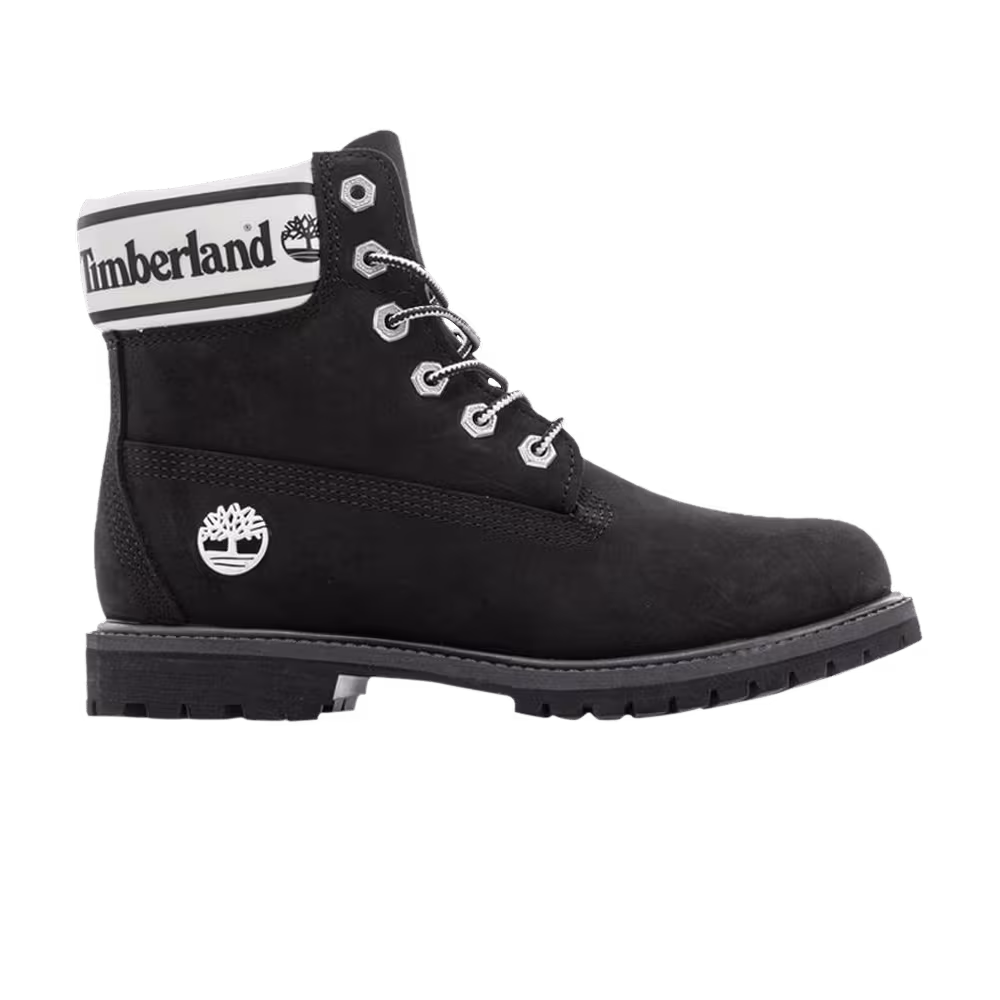 Timberland Women's 6 Inch Premium Logo Collar - Black Grey