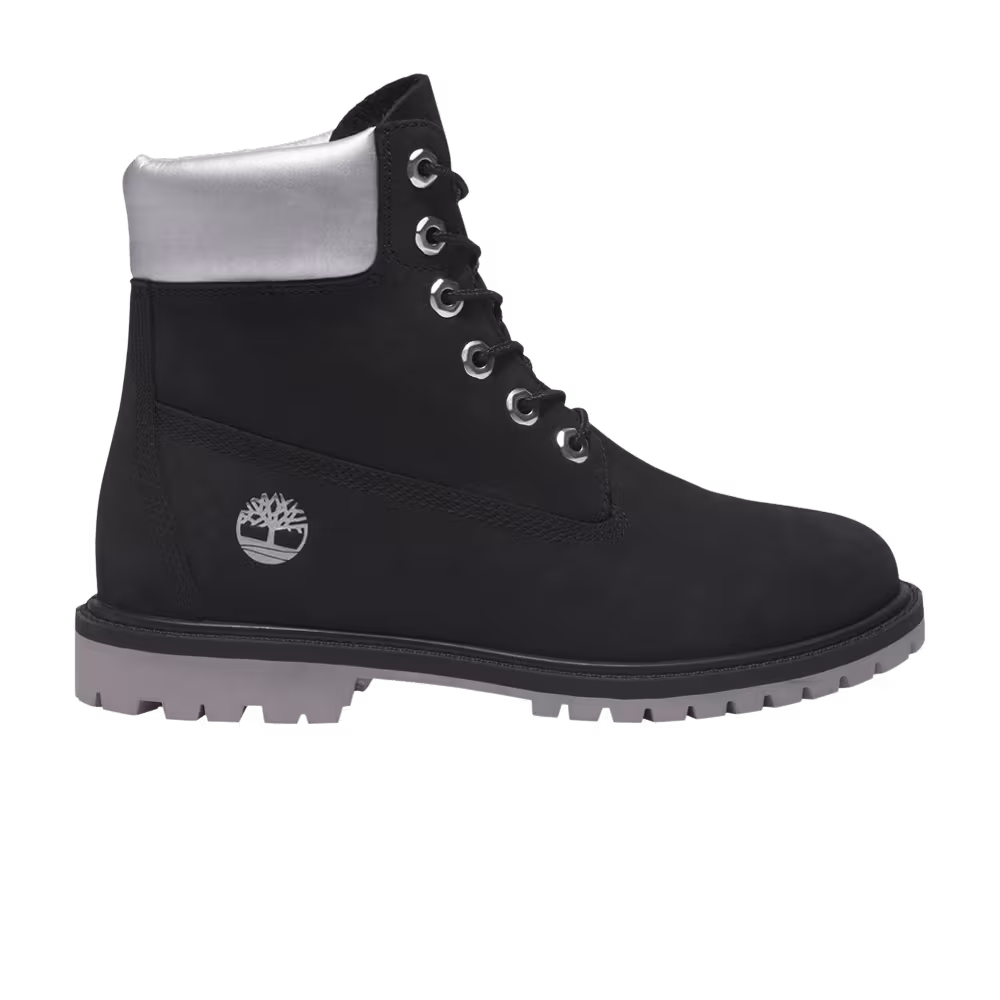 Timberland Women's 6 Inch Premium Waterproof Heritage Boot Black Silver